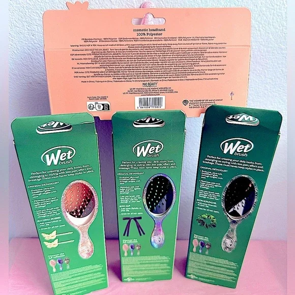 3 Pack Wet Brush Wicked Collection w/Accessories + Bonus Headband 💚New🩷 - Picture 2 of 8
